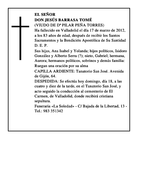 Don Jesús Barrasa Tomé