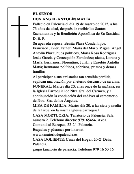 Don Angel Antolín Matía