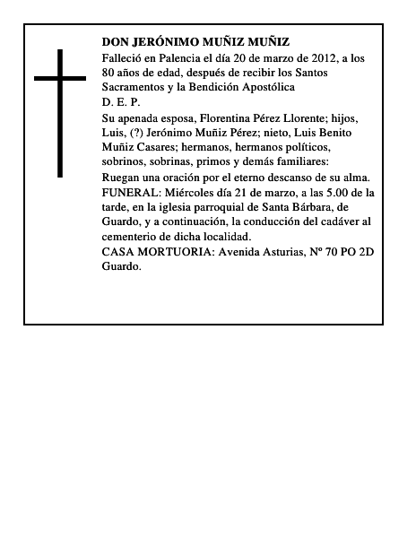 Don Jerónimo Muñiz Muñiz