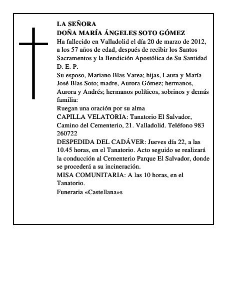 Doña María Ángeles Soto Gómez