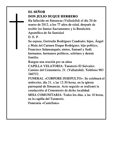 Don Julio Duque Herrero