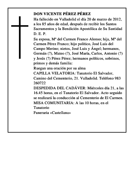 Don Vicente Pérez Pérez