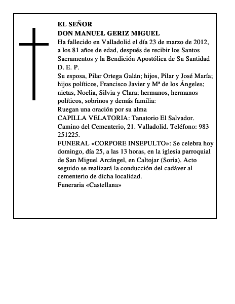Don Manuel Geriz Miguel
