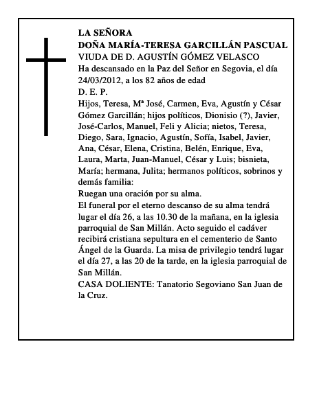 Doña María-Teresa Garcillán Pascual