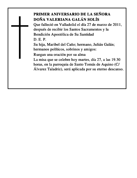 Doña Valeriana Galán Solís