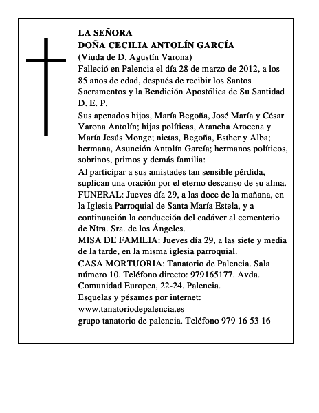 Doña Cecilia Antolín García