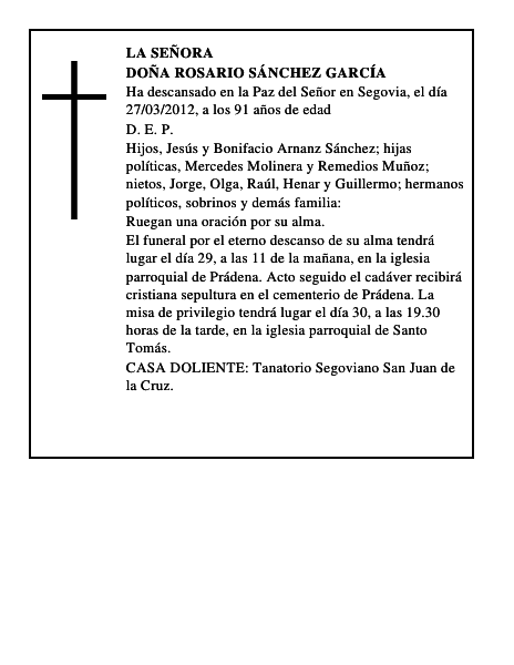 Doña Rosario Sánchez García