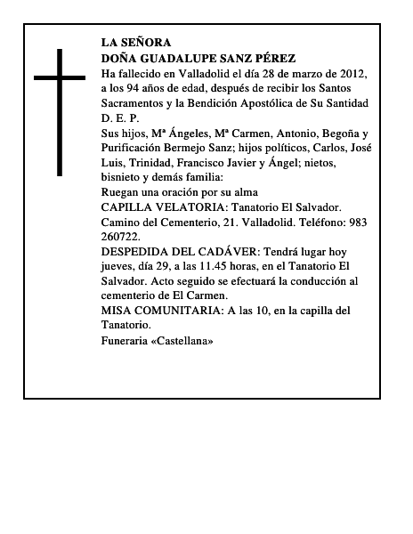 Doña Guadalupe Sanz Pérez