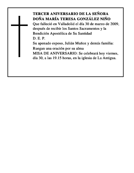 Doña María Teresa González Niño