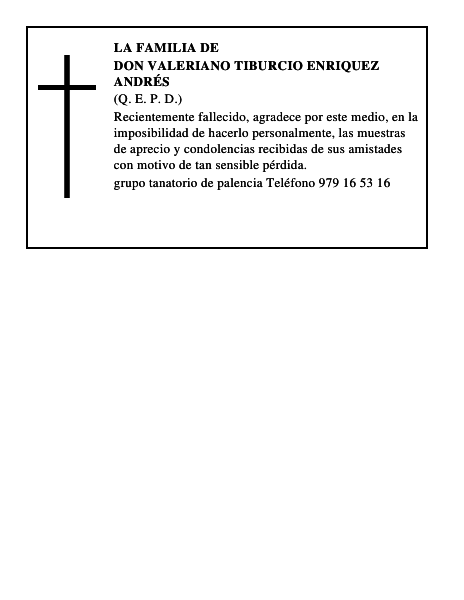 Don Valeriano Tiburcio Enriquez Andrés