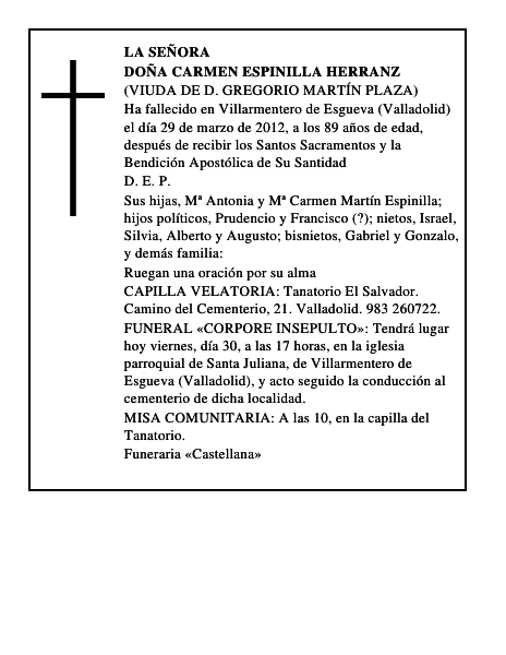 Doña Carmen Espinilla Herranz