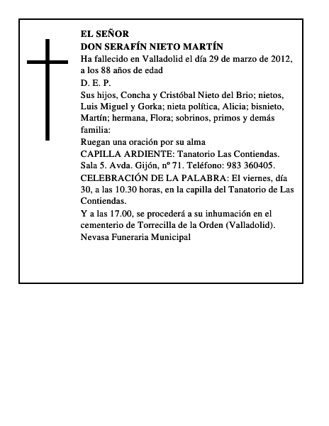 Don Serafín Nieto Martín