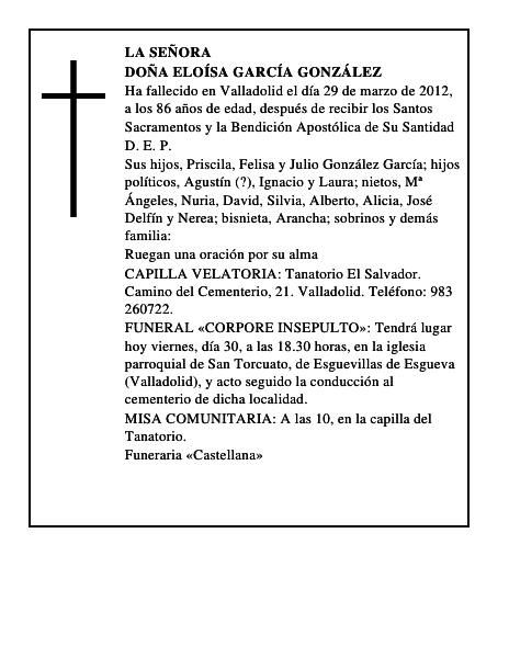 Doña Eloísa García González