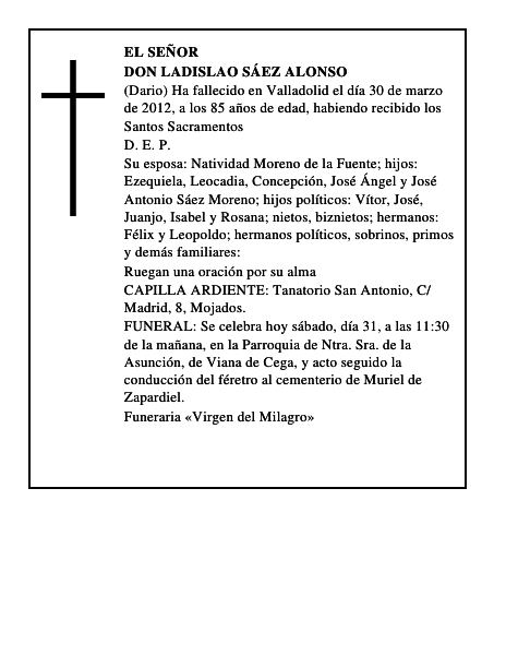 Don Ladislao Sáez Alonso