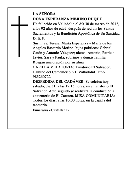 Doña Esperanza Merino Duque