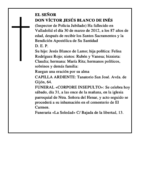 Don Víctor Jesús Blanco de Inés