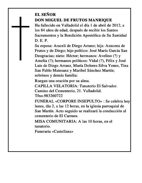 Don Miguel de Frutos Manrique