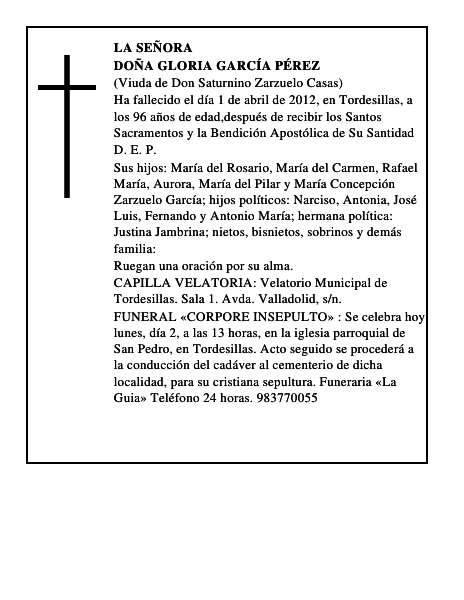 Doña Gloria García Pérez