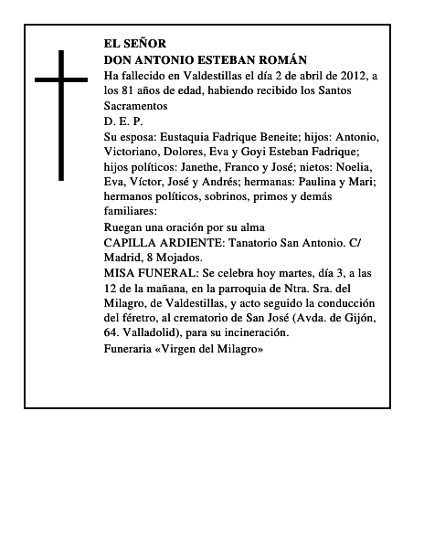 Don Antonio Esteban Román