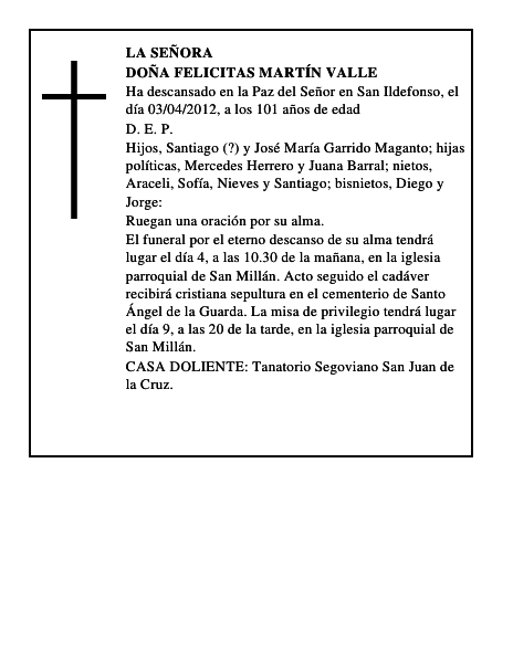 Doña Felicitas Martín Valle