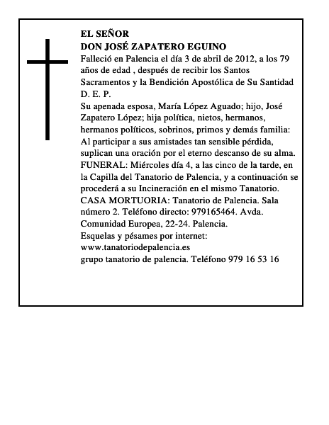 Don José Zapatero Eguino