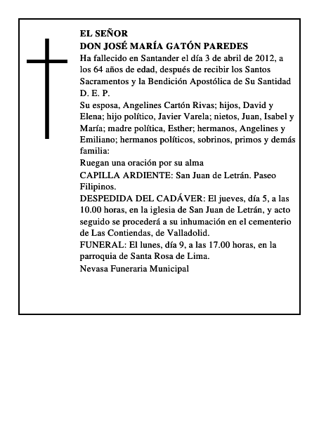 Don José María Gatón Paredes