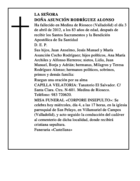 Doña Asunción Rodríguez Alonso