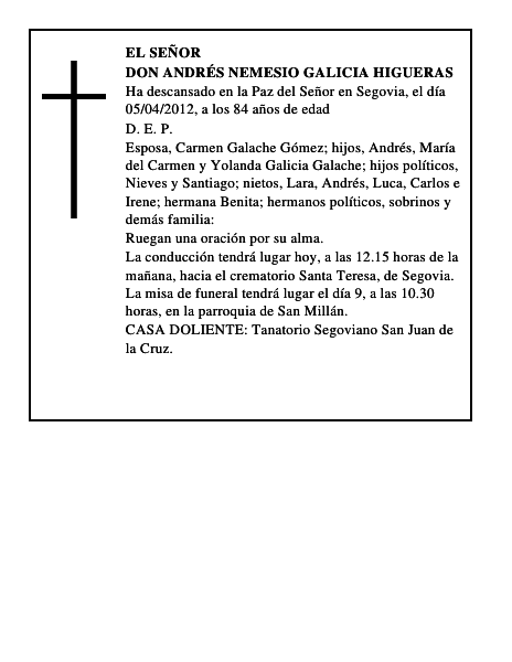 Don Andrés Nemesio Galicia Higueras