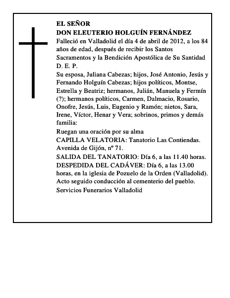 Don Eleuterio Holguín Fernández