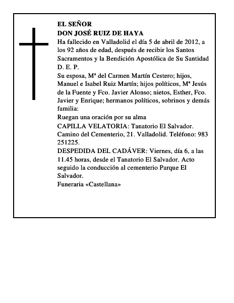 Don José Ruiz de Haya