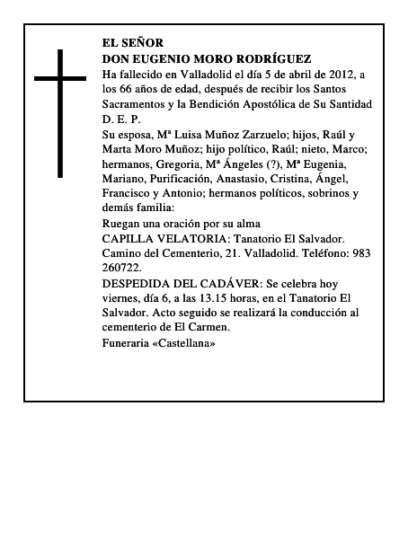 Don Eugenio Moro Rodríguez
