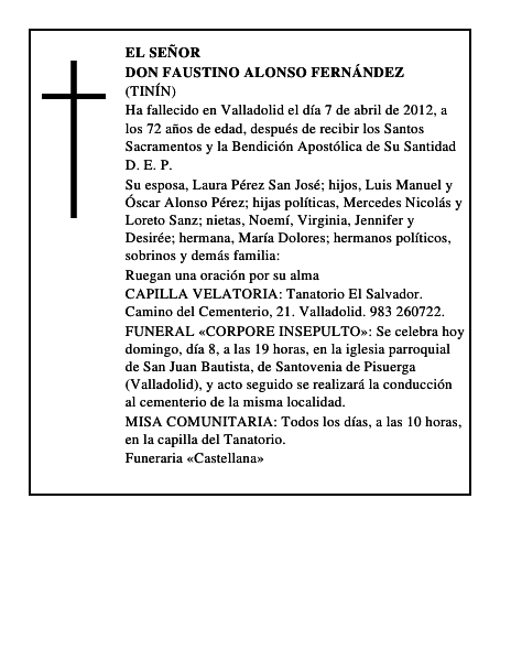 Don Faustino Alonso Fernández