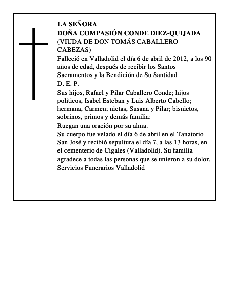 Doña Compasión Conde Diez-Quijada