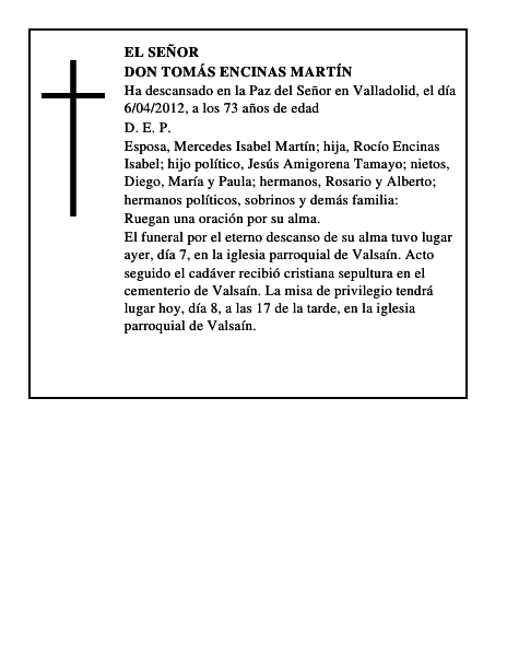 Don Tomás Encinas Martín