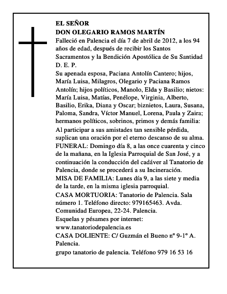 Don Olegario Ramos Martín