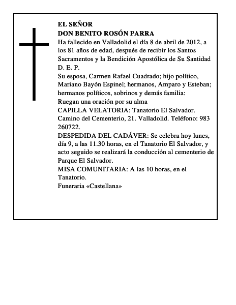 Don Benito Rosón Parra