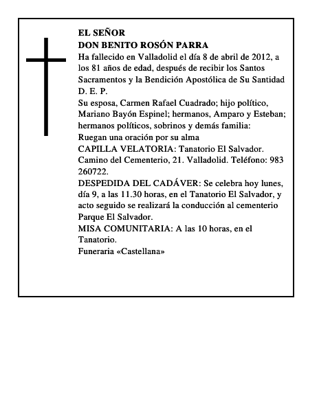Don Benito Rosón Parra