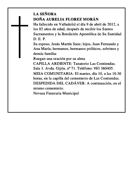 Doña Aurelia Florez Morán