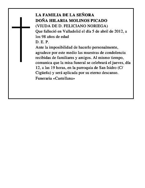 Doña Hilaria Molinos Picado