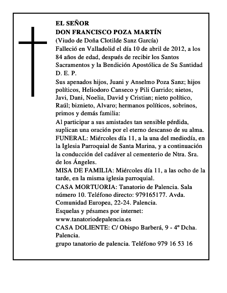 Don Francisco Poza Martín