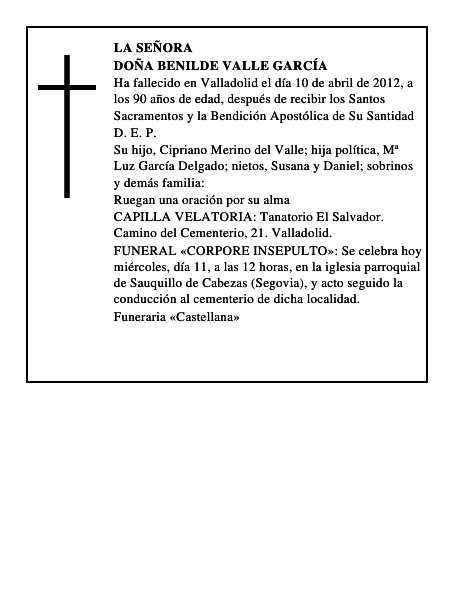 Doña Benilde Valle García