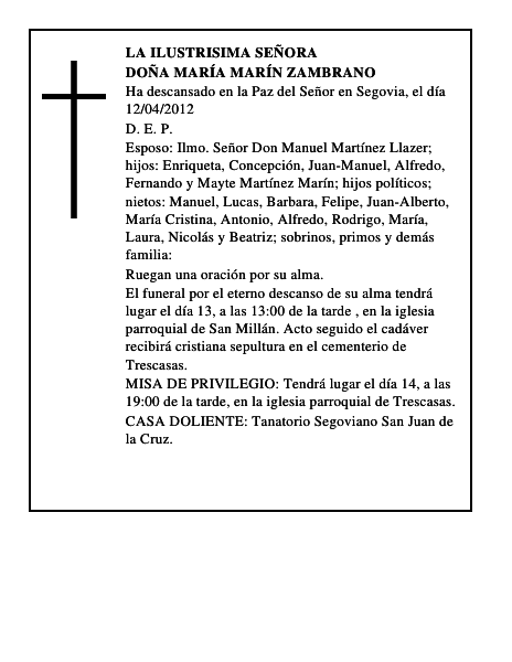 Doña María Marín Zambrano