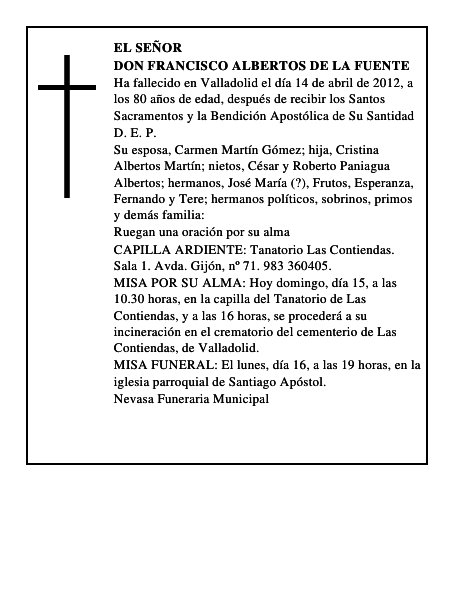 Don Francisco Albertos de la Fuente