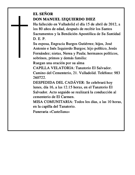 Don Manuel Izquierdo Diez