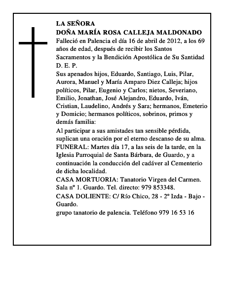 Doña María Rosa Calleja Maldonado