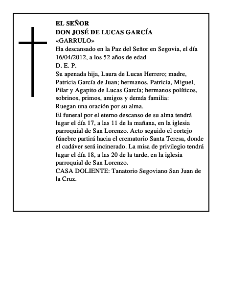 Don José de Lucas García