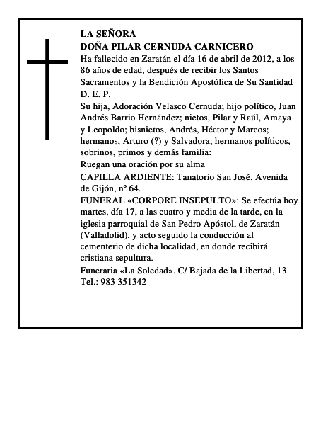 Doña Pilar Cernuda Carnicero
