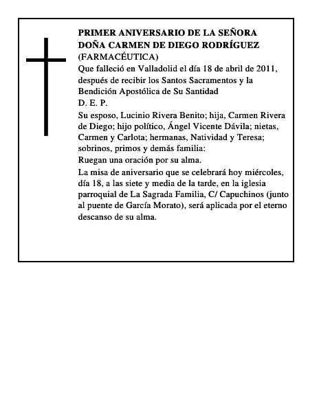 Doña Carmen de Diego Rodríguez