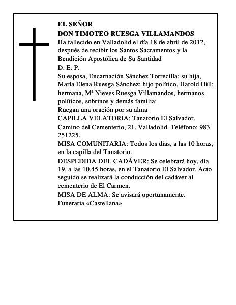 Don Timoteo Ruesga Villamandos