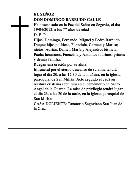 Don Domingo Barbudo Calle